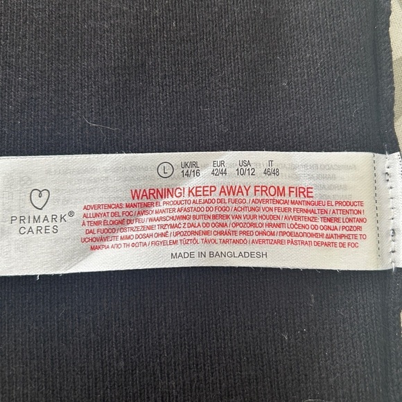 Primark Cares Black Fitted Crop Top Tank Ribbed Knit Sleeveless size Large 10 12 - Picture 13 of 13